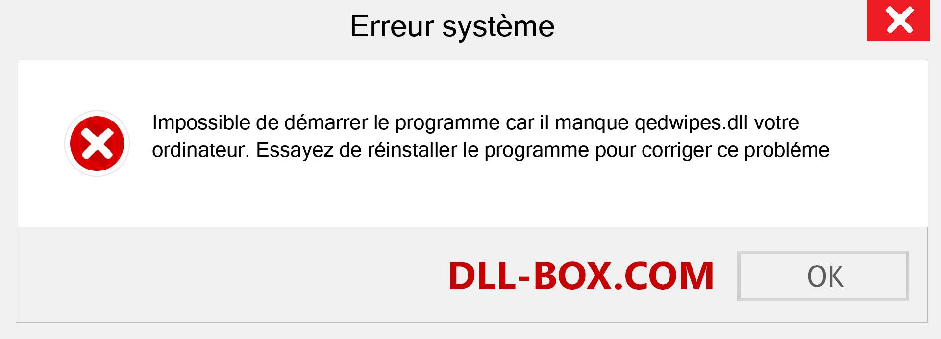 Le fichier qedwipes.dll est manquant ?. Télécharger pour Windows 7, 8, 10 - Correction de l'erreur manquante qedwipes dll sur Windows, photos, images